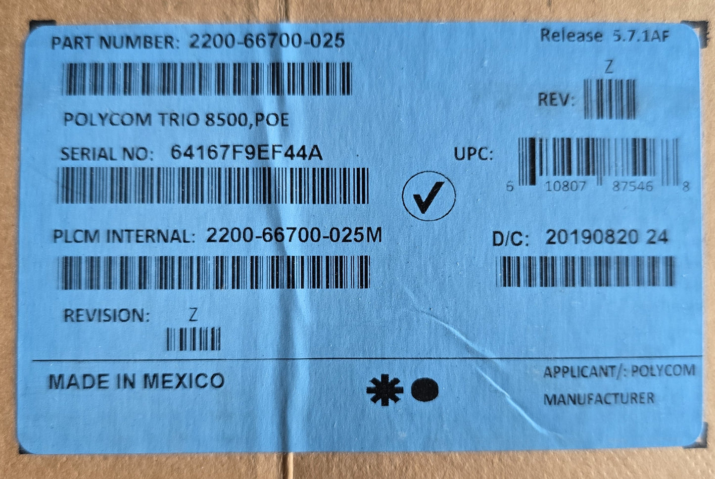 Poly 2200-66700-025 Polycom Trio 8500 IP Conference Phone PoE SIP (New In Box)
