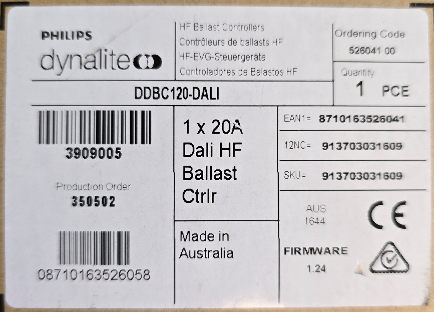 Philips-Dynalite DDBC120-DALI DALI Controller 20A DIN-Rail DyNet (NEW In Box)