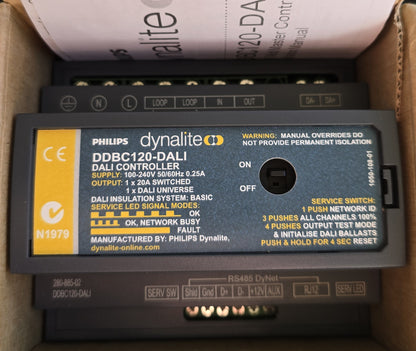 Philips-Dynalite DDBC120-DALI DALI Controller 20A DIN-Rail DyNet (NEW In Box)