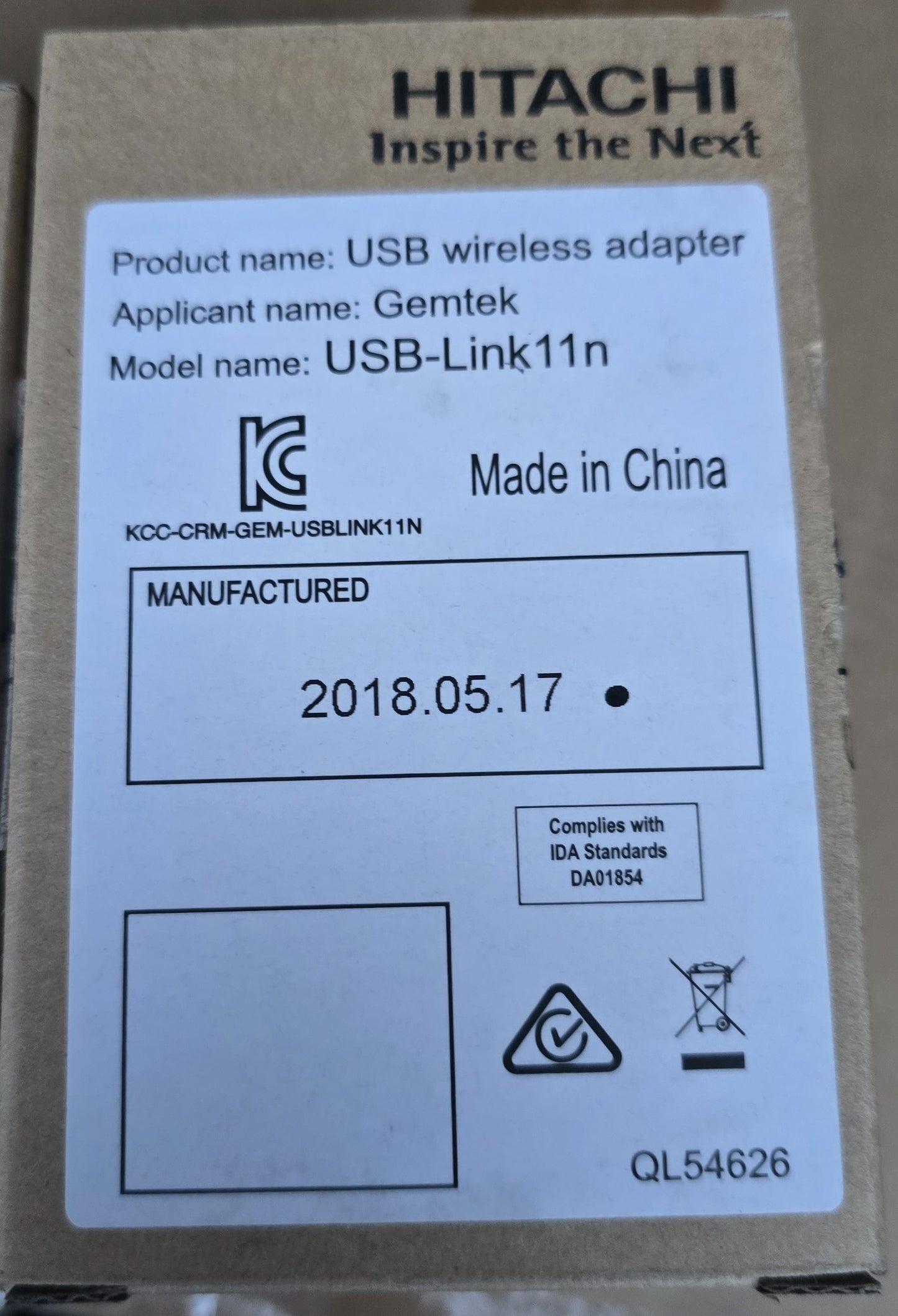 Hitachi USB-Link11n USB-WL-11N Projector Wireless LAN USB Adapter (NEW In Box)