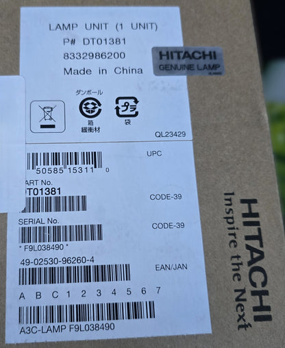 Hitachi DT01381 Genuine Projector Lamp for CP-A222WN CP-AW252WN (New Opened)