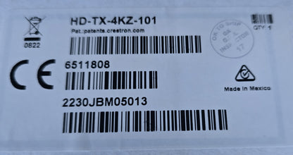 Crestron HD-TX-4KZ-101 6511808 DM Lite 4K60 HDMI CATx Transmitter (NEW Sealed)