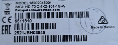Crestron HD-TXC-4KZ-101-1G-W DM Lite 4K60 Wall Plate Transmitter (New Opened)