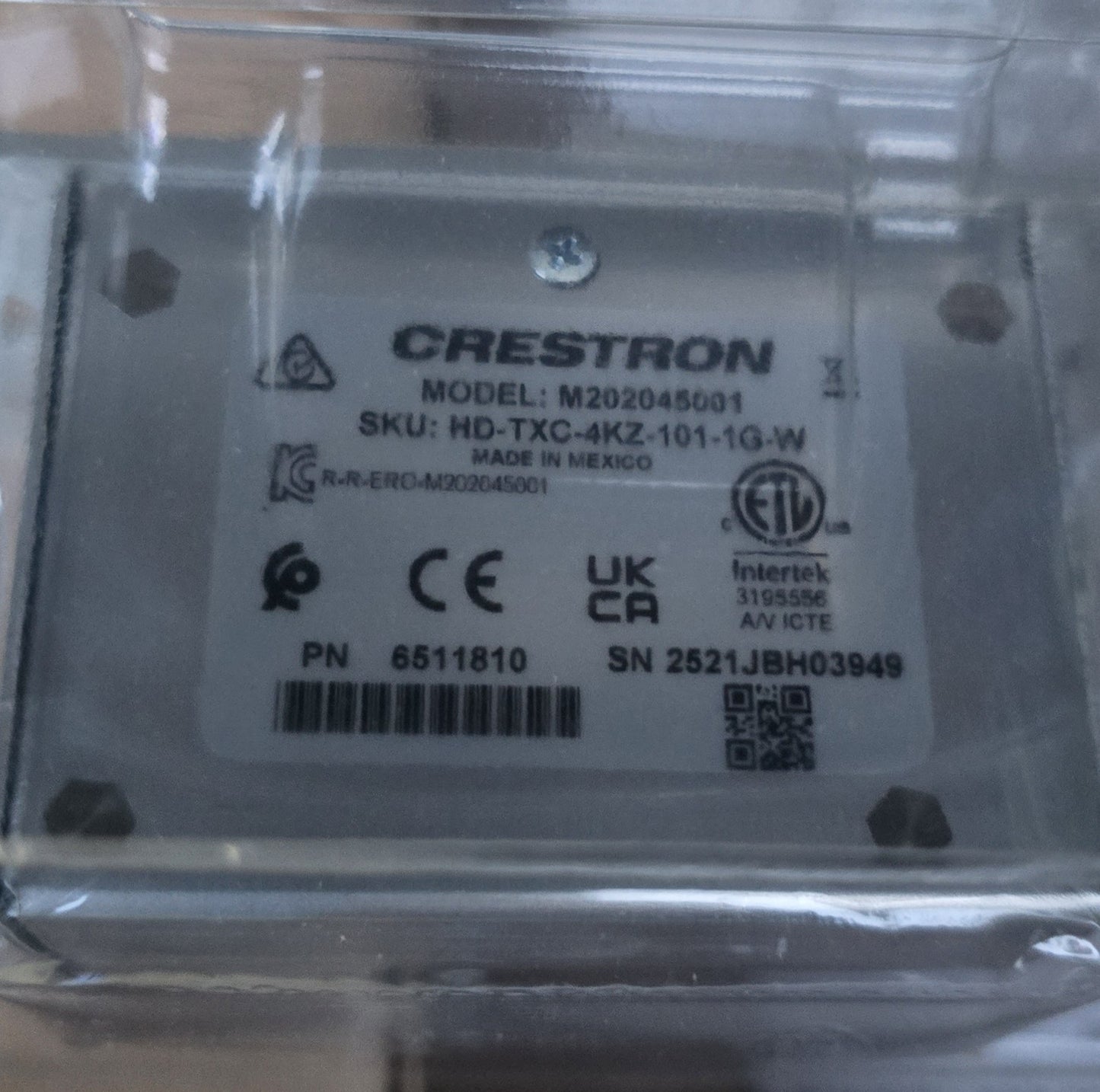 Crestron HD-TXC-4KZ-101-1G-W DM Lite 4K60 Wall Plate Transmitter (New Opened)