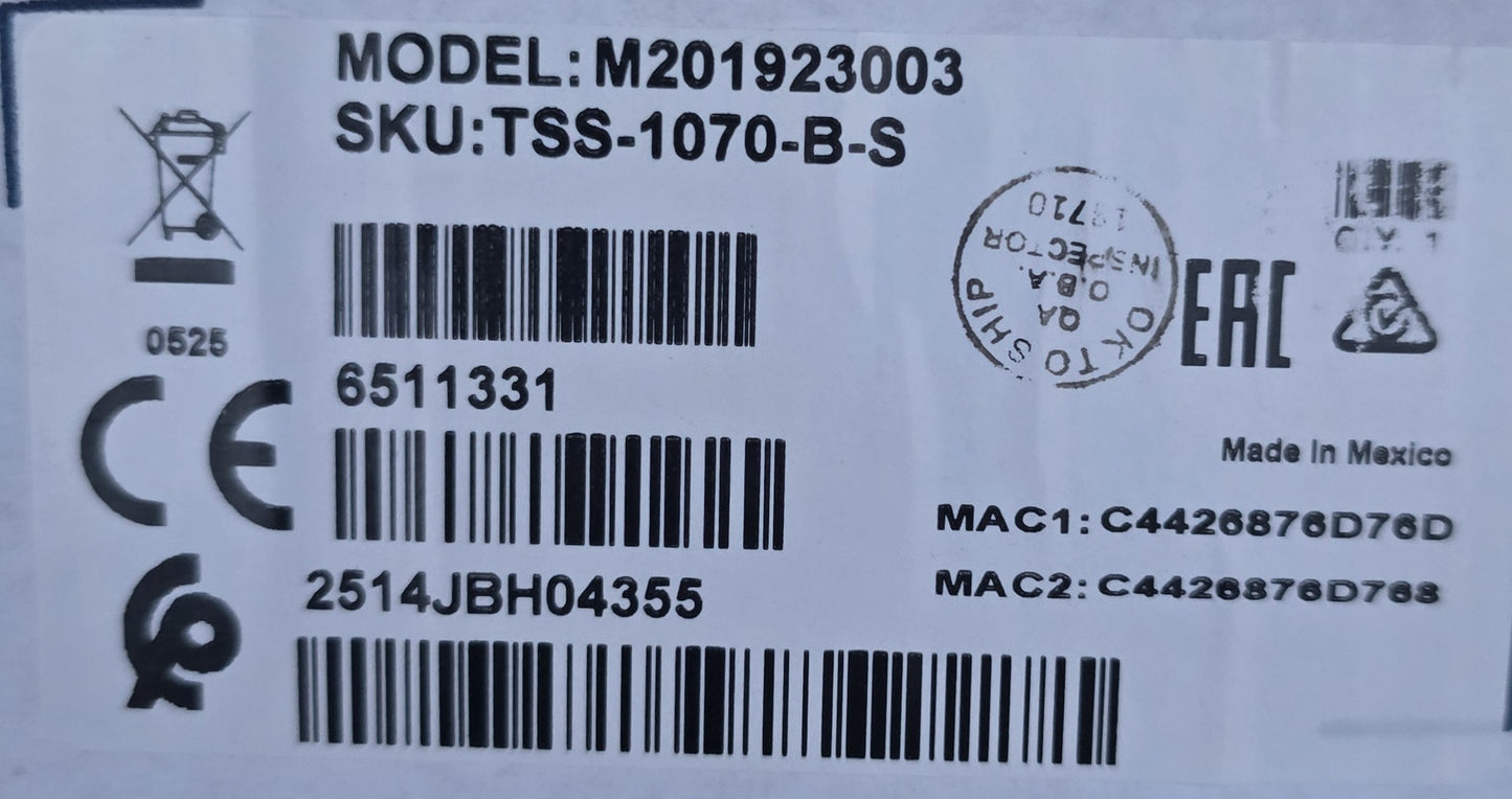 Crestron TSS-1070-B-S 10.1in Room Scheduling Touch Screen Black (New Opened)