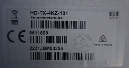 Crestron HD-TX-4KZ-101 6511808 DM Lite 4K60 HDMI CATx Transmitter (NEW Sealed)