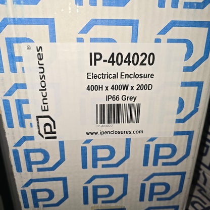 IP-Enclosures IP-404020 IP66 Steel Enclosure 400x400x200 IK10 Grey (NEW In Box)