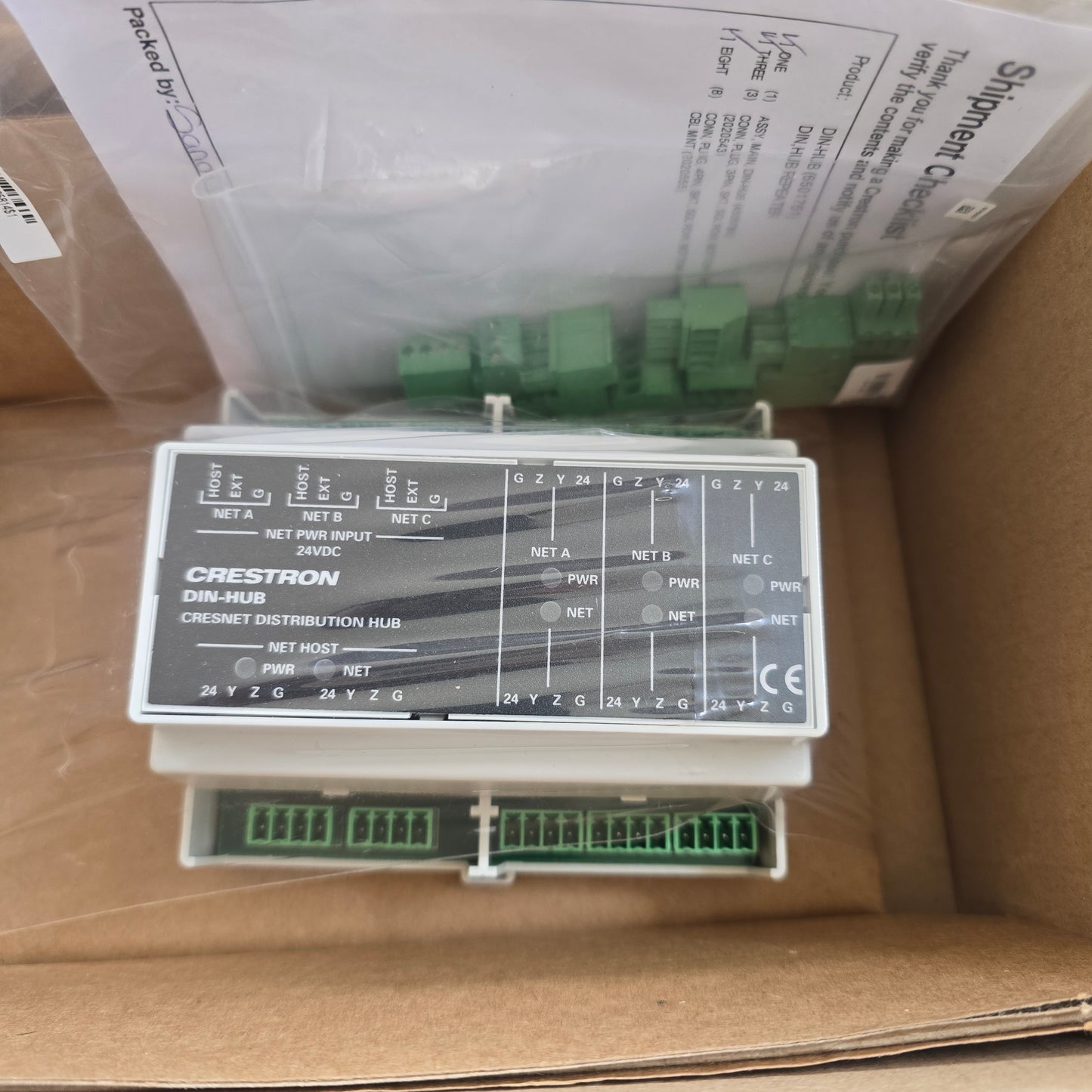 Crestron DIN-HUB 6501751 DIN Rail Cresnet Distribution Hub (New Opened)