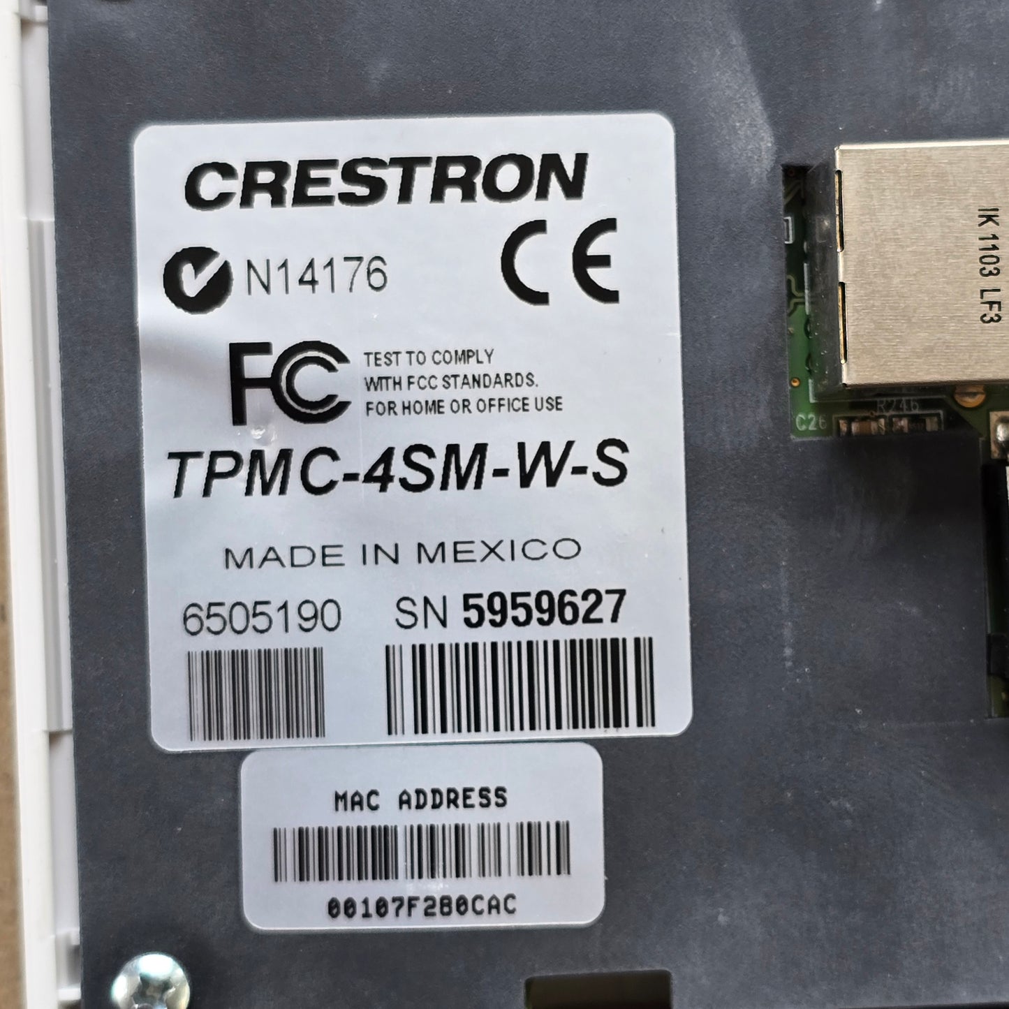 Crestron TPMC-4SM-W-S 4.3in PoE Touch Screen Panel White Smooth (Pre-owned)