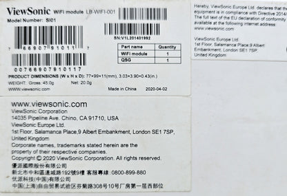 ViewSonic SI01 LB-WIFI-001 Dual Band WiFi Module ViewBoard IFP50 (NEW In Box)
