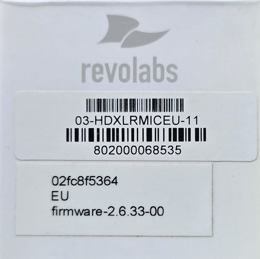 Revolabs 03-HDXLRMICEU-11 Executive HD Wireless XLR Adapter DECT EU (NEW In Box)