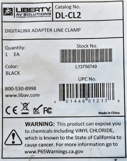 Liberty DL-CL2 DigitaLinx Adapter Line Clamp Black DL-AR HDMI (NEW Sealed)