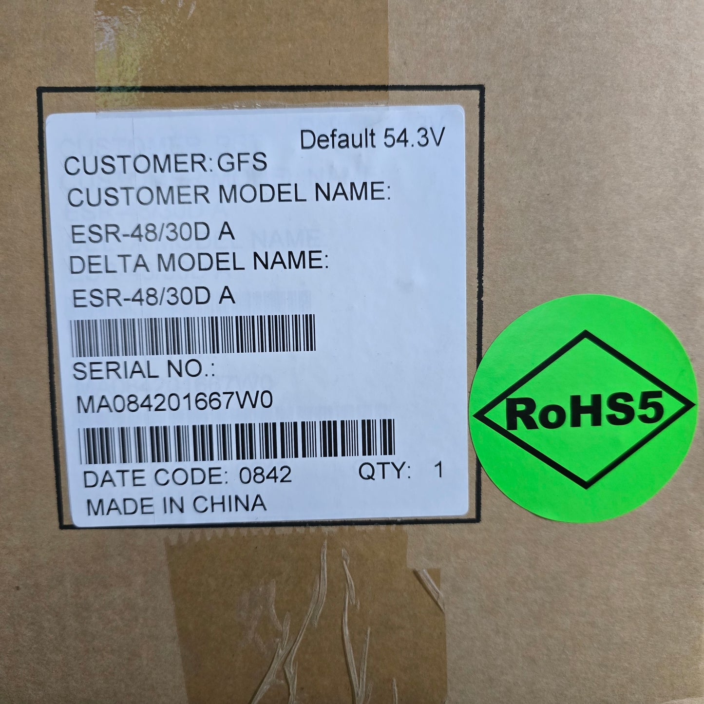 Delta ESR-48/30D A Rectifier Module 48V 30A 54.3V Hot Swap (NEW In Box)
