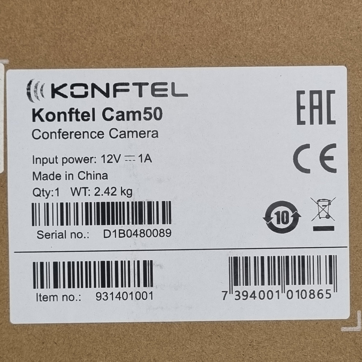 Konftel 931401001 Cam50 USB PTZ Conference Camera 1080p 12x Zoom (NEW In Box)