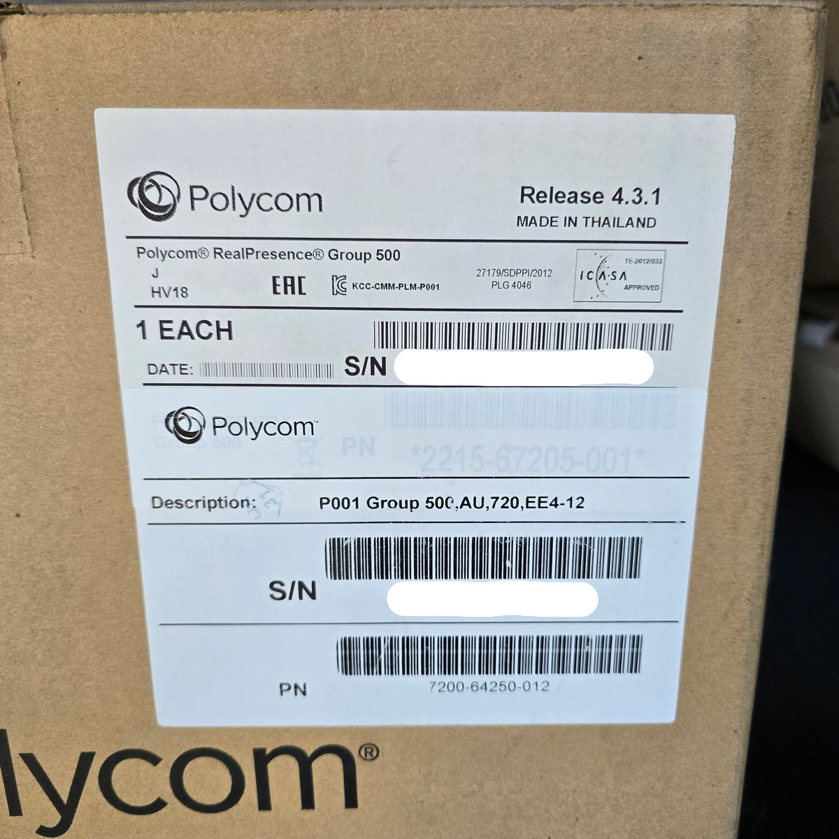 Polycom 7200-64250-012 RealPresence Group 500 720p EagleEye IV 12x (NEW In Box)