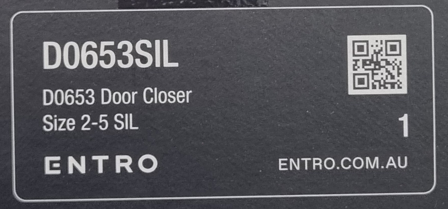 ENTRO D0653 Standard Arm Door Closer Size 2-5 Fire Rated Silver (NEW In Box)