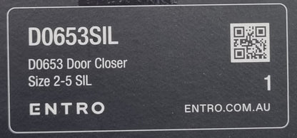 ENTRO D0653 Standard Arm Door Closer Size 2-5 Fire Rated Silver (NEW In Box)