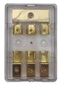 Megavox F3 3 Way Fused Distribution Block 1x 4 AWG In 3x 8 AWG Out (NEW In Box)