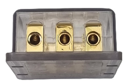 Megavox F3 3 Way Fused Distribution Block 1x 4 AWG In 3x 8 AWG Out (NEW In Box)