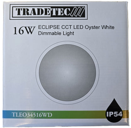 Tradetec TLEO34516WD Eclipse 16W CCT LED Oyster Light Dimmable (NEW In Box)