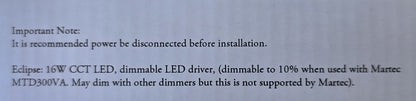 Tradetec TLEO34516WD Eclipse 16W CCT LED Oyster Light Dimmable (NEW In Box)