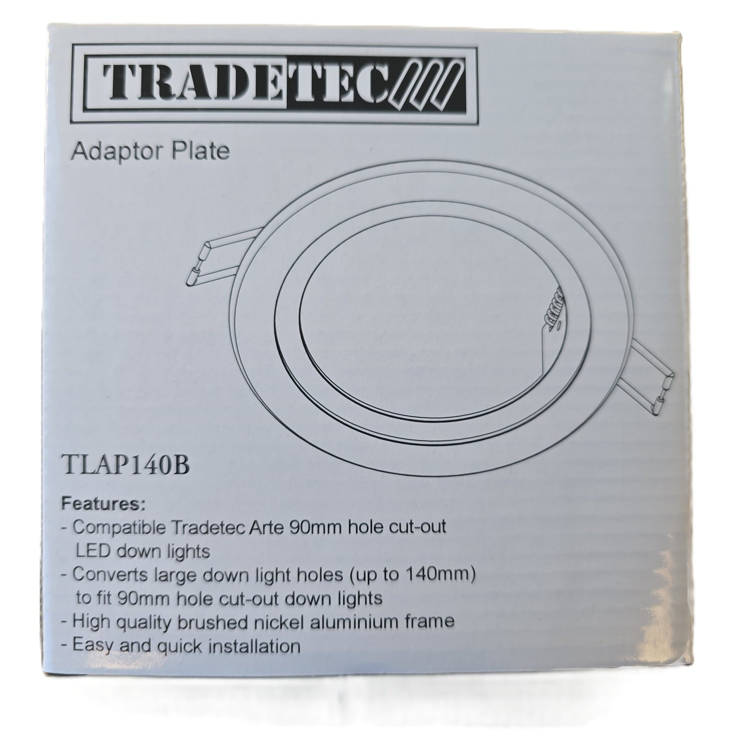 Tradetec TLAP140B Arte Adaptor Plate 140mm to 90mm Brushed Nickel (NEW In Box)