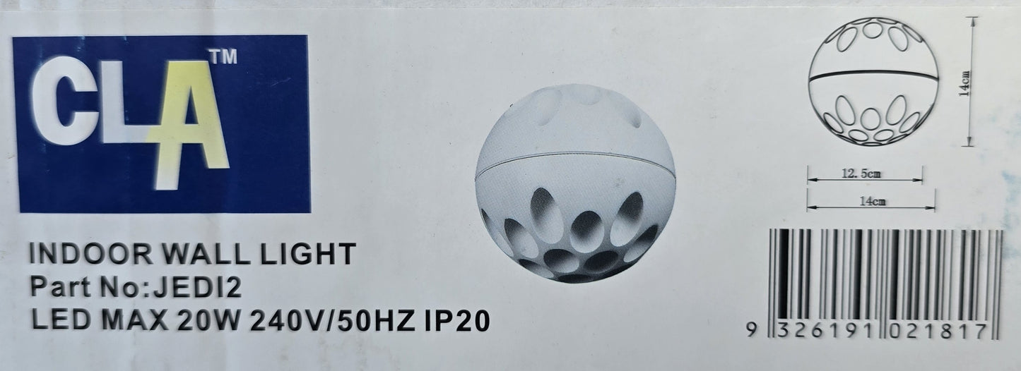 CLA JEDI2 Indoor LED Wall Light 20W 3000K 140mm Sand White IP20 (NEW In Box)