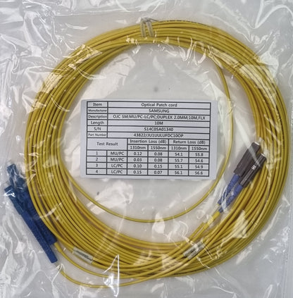 Samsung JU1UULUFDC10OP Single Mode MU/PC-LC/PC Duplex Fibre Patch Cord 10m (New)