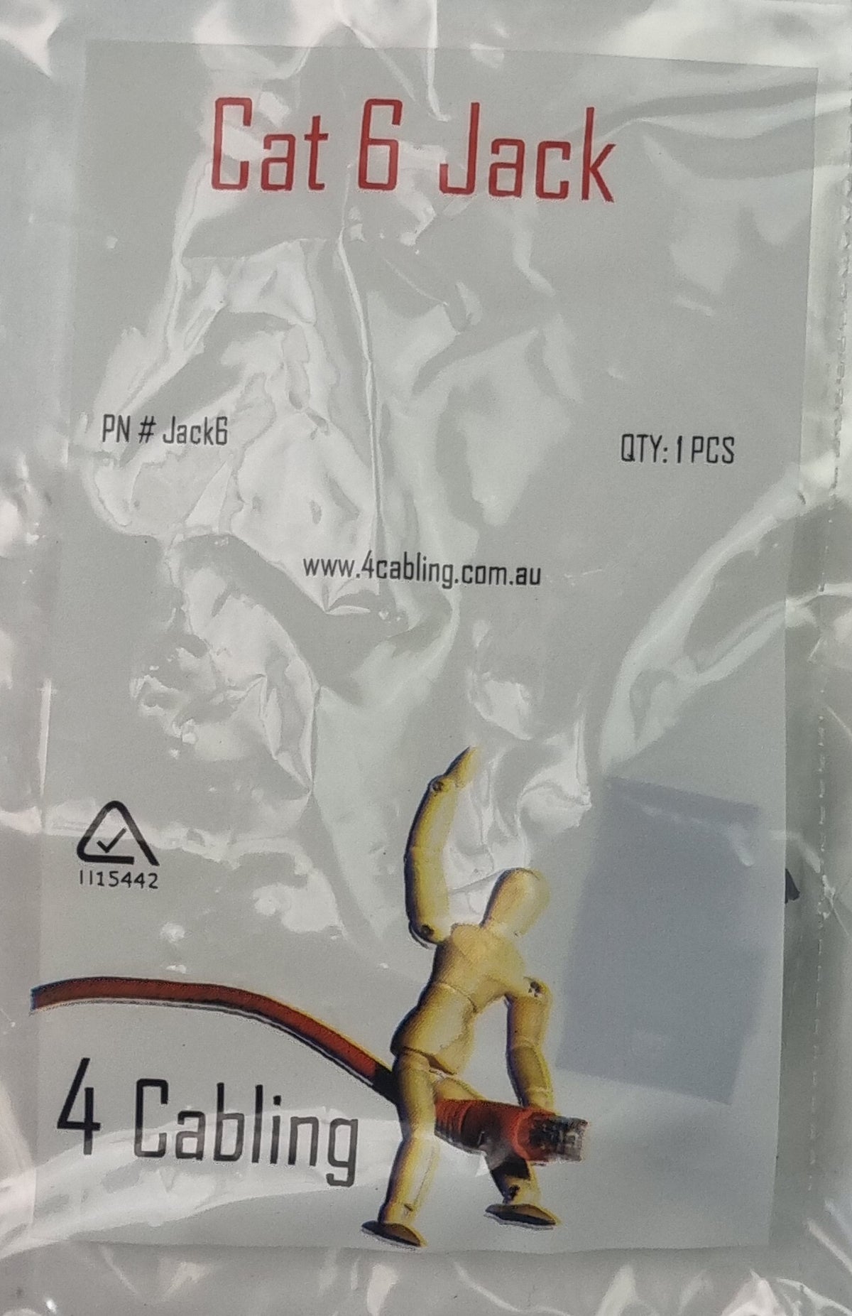 4Cabling Jack6 [10 Pack] Cat 6 RJ45 Keystone Jack Black 180 Deg Punch Down (New)