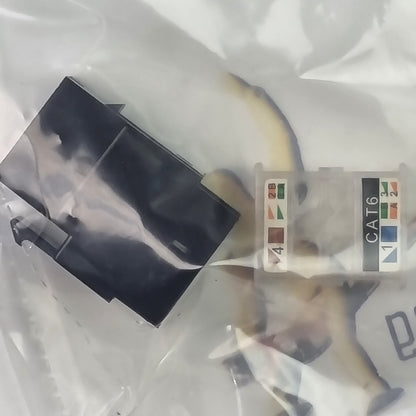 4Cabling Jack6 [10 Pack] Cat 6 RJ45 Keystone Jack Black 180 Deg Punch Down (New)