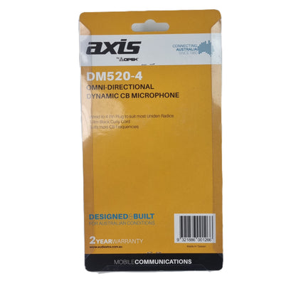 Axis DM520-4 Omni-Directional Dynamic CB Microphone 4-Pin Uniden (New Sealed)