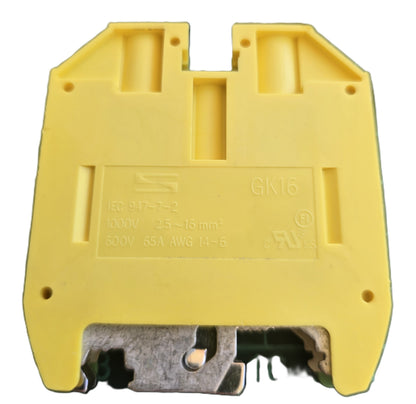 Dinkle GK16 Earth PE DIN Rail Terminal Block 2.5-16mm2 1000V 65A (Pre-owned)