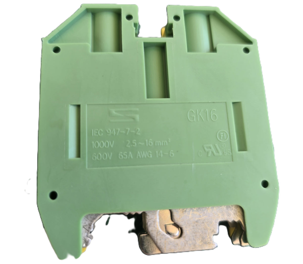 Dinkle GK16 Earth PE DIN Rail Terminal Block 2.5-16mm2 1000V 65A (Pre-owned)
