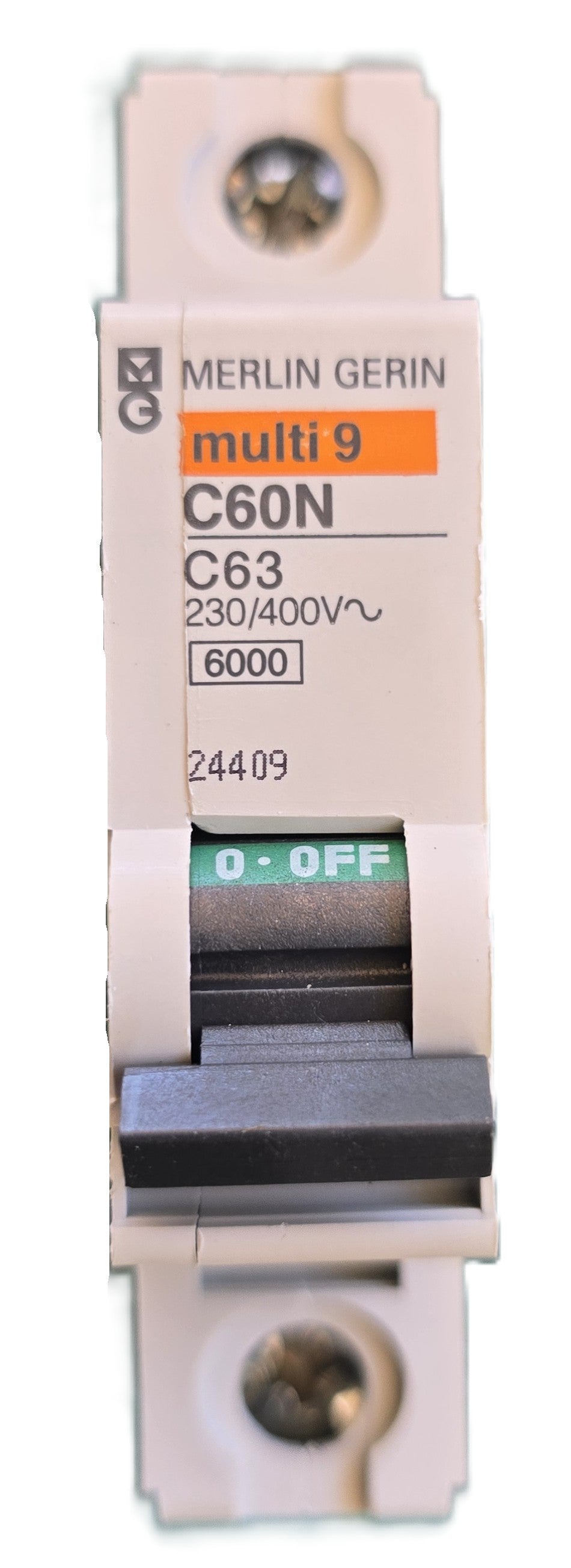 Merlin-Gerin 24409 Multi 9 C60N C63 MCB 1P 63A C Curve 6kA (New)