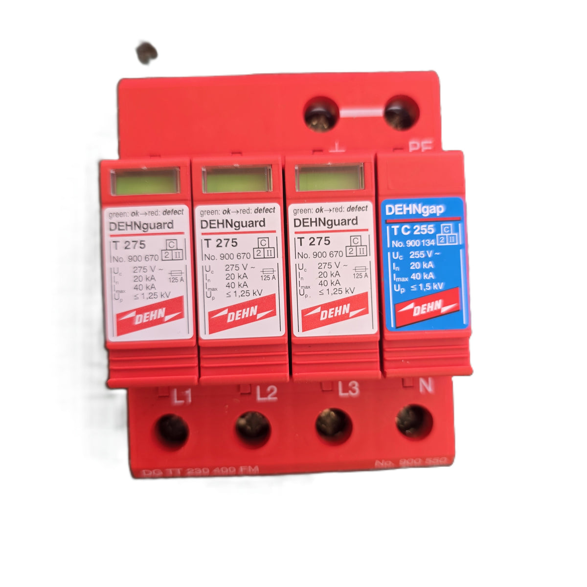 DEHN 900550 DG TT 230 400 FM DEHNguard 3+1 Type 2 Surge Arrester (Pre-owned)