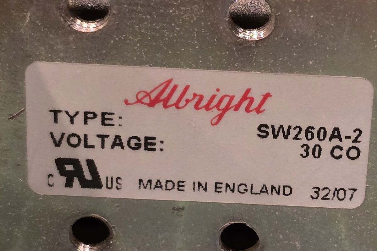 Albright SW260A-2 Heavy Duty DC Contactor 300A 24V Coil Busbar NO (Pre-owned)