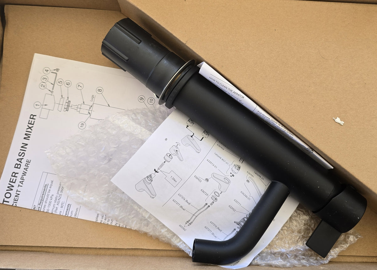 Clark CL10008.B5A Round Blade Tower Basin Mixer Matte Black (New Opened)