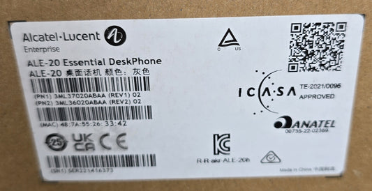 Alcatel-Lucent ALE-20 Essential DeskPhone 3ML37020ABAA IP Phone (New Opened)