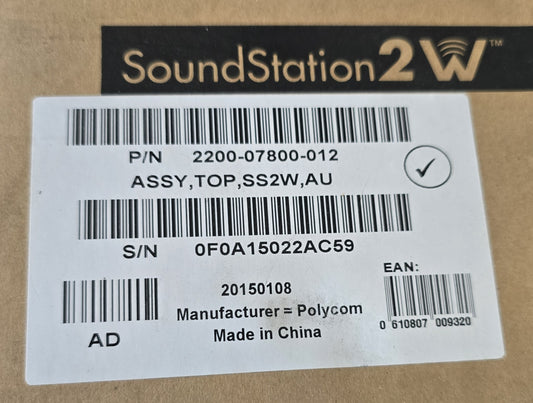 Polycom SoundStation2W 2200-07800-012 Wireless Conference Phone AU (New Opened)
