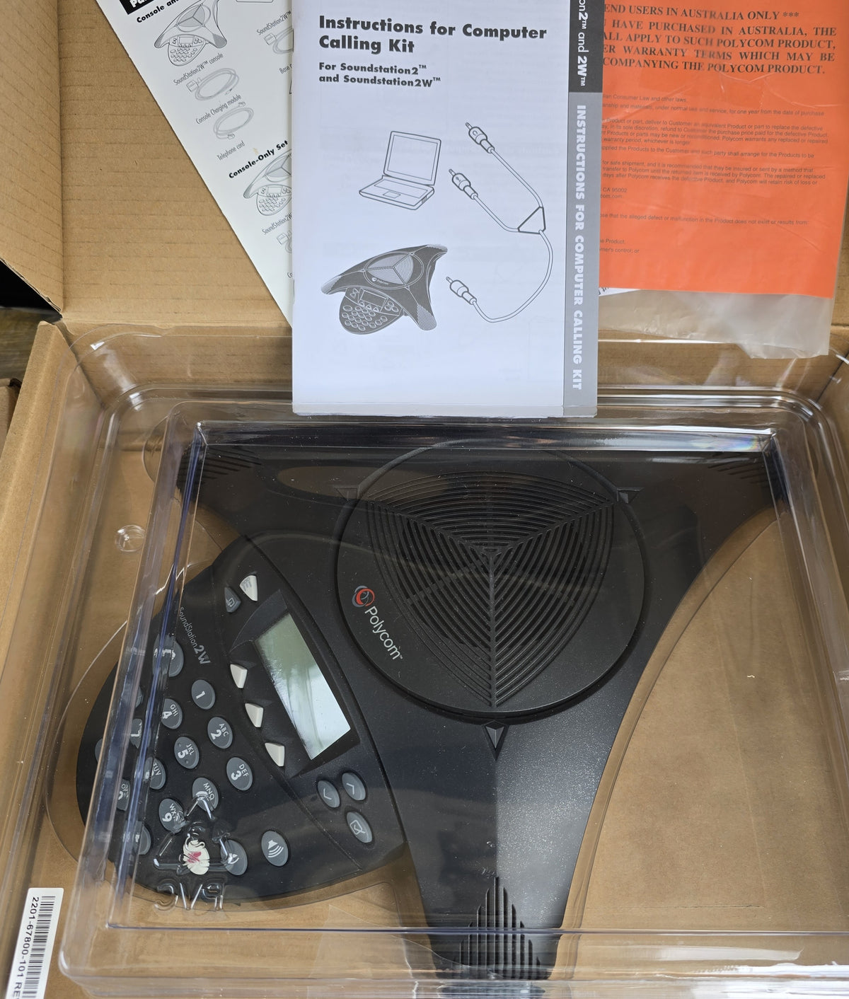 Polycom SoundStation2W 2200-07800-012 Wireless Conference Phone AU (New Opened)
