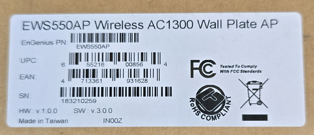 EnGenius EWS550AP AC1300 Managed Wall Plate Wireless Access Point (New Sealed)