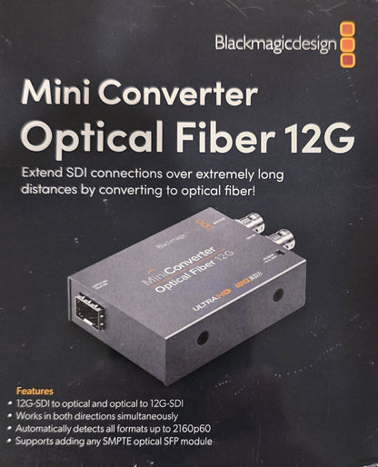 Blackmagic Design CONVMOF12G Mini Converter Optical Fiber 12G-SDI (New Sealed)