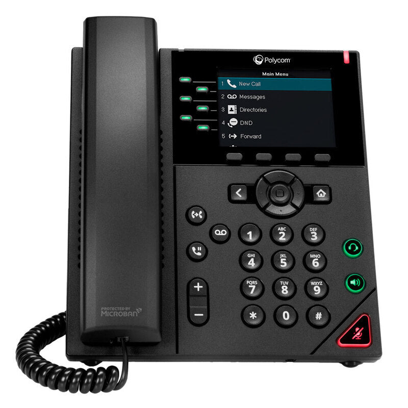 Polycom VVX 350 2200-48830-025 6-Line PoE Business IP Phone (New Opened)