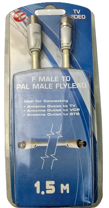 JONSA-ELLIES BPAFL2F F MALE TO PAL MALE FLYLEAD 1.5m (NEW Sealed)