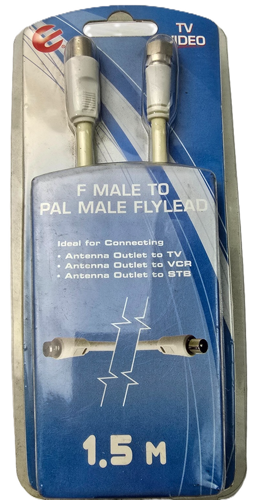 JONSA-ELLIES BPAFL2F F MALE TO PAL MALE FLYLEAD 1.5m (NEW Sealed)