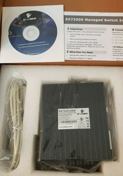 EtherWAN EX73202-0AB Hardened Managed Industrial Switch 8x100 2x1000 (NEW)