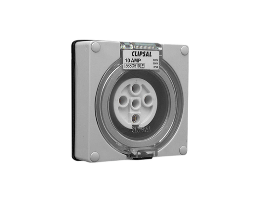 CLIPSAL 56SO510LE 56 Series Socket Outlet Surface 5PIN Round 10A Less Enclosure