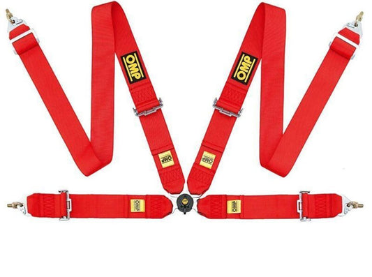 OMP DAO-0801-B01 4 Points Safety Harness 3" FIA 8854/98 Red (NEW In Box)