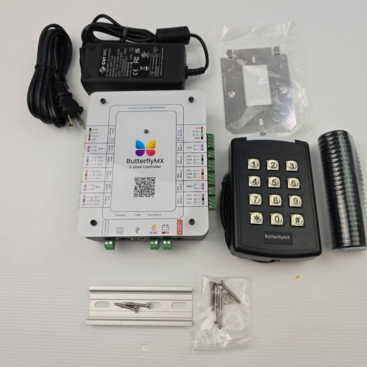 ButterflyMX 2-Door Access Controller Kit PSU DIN Keypad Reader & Fobs (NEW)