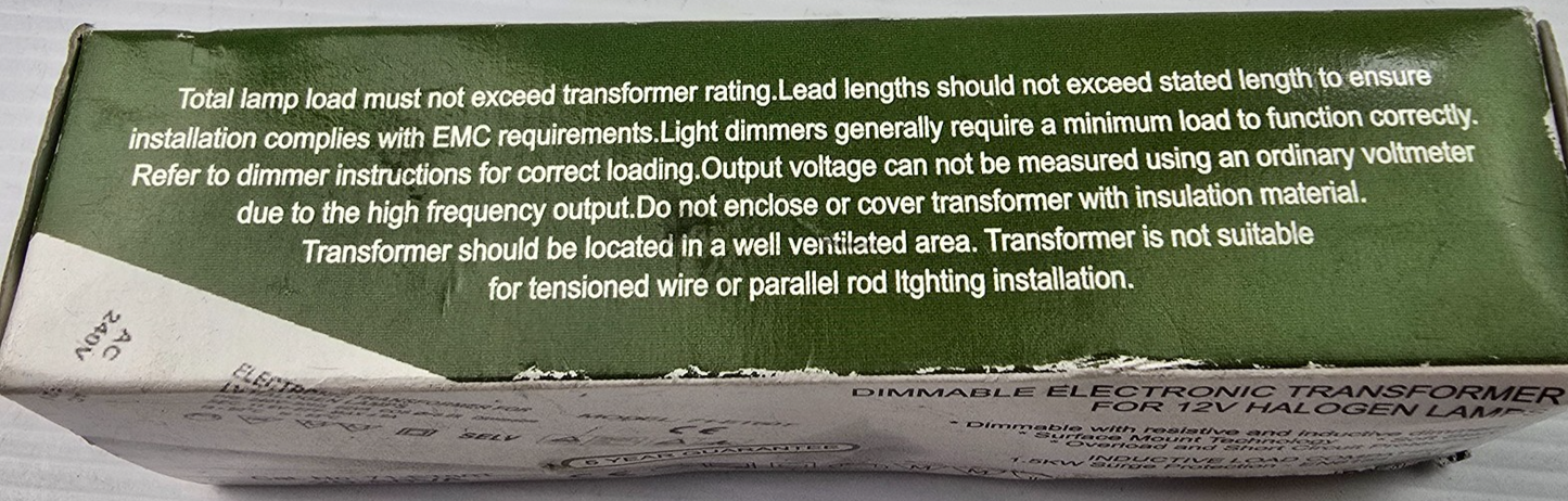 National-Lighting 71-ET60T 20-60VA Dimmable Electronic Transformer Halogen Lamp